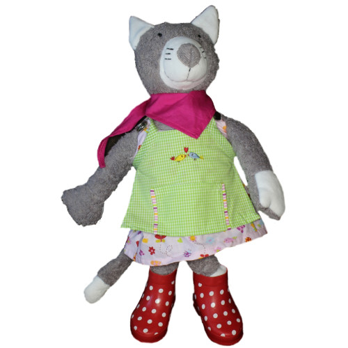 Kathe Kruse lielais kaķis 40cm ar apģērbu 