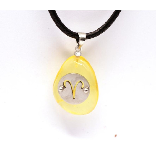 Dzintara Kulons Amulets ar Zīmi "Auns"