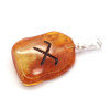 Pulēta dzintara kulons amulets ar Jumi