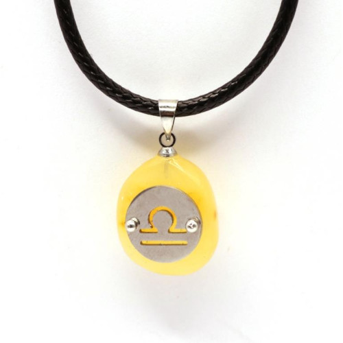 Dzintara Kulons Amulets ar Zīmi "Svari"