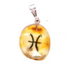 Baltijas dzintara kulons amulets medus krāsā ar zodiaka zīmi Sudrabs 925