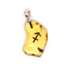 Baltijas dzintara kulons amulets medus krāsā ar zodiaka zīmi Sudrabs 925